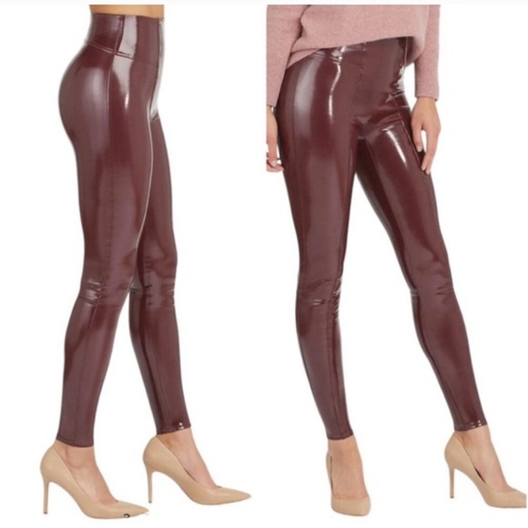 SPANX® Faux Patent Leather Ruby Leggings Size Small Tall new with tags - Picture 1 of 3